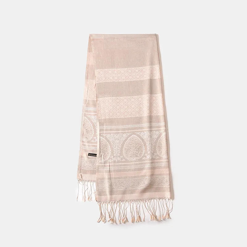 03-11  Summer thin headscarf striped tassel travel sunscreen silk scarf shawlplain hijab  printed hijab  printed scarf  hijab/tudung