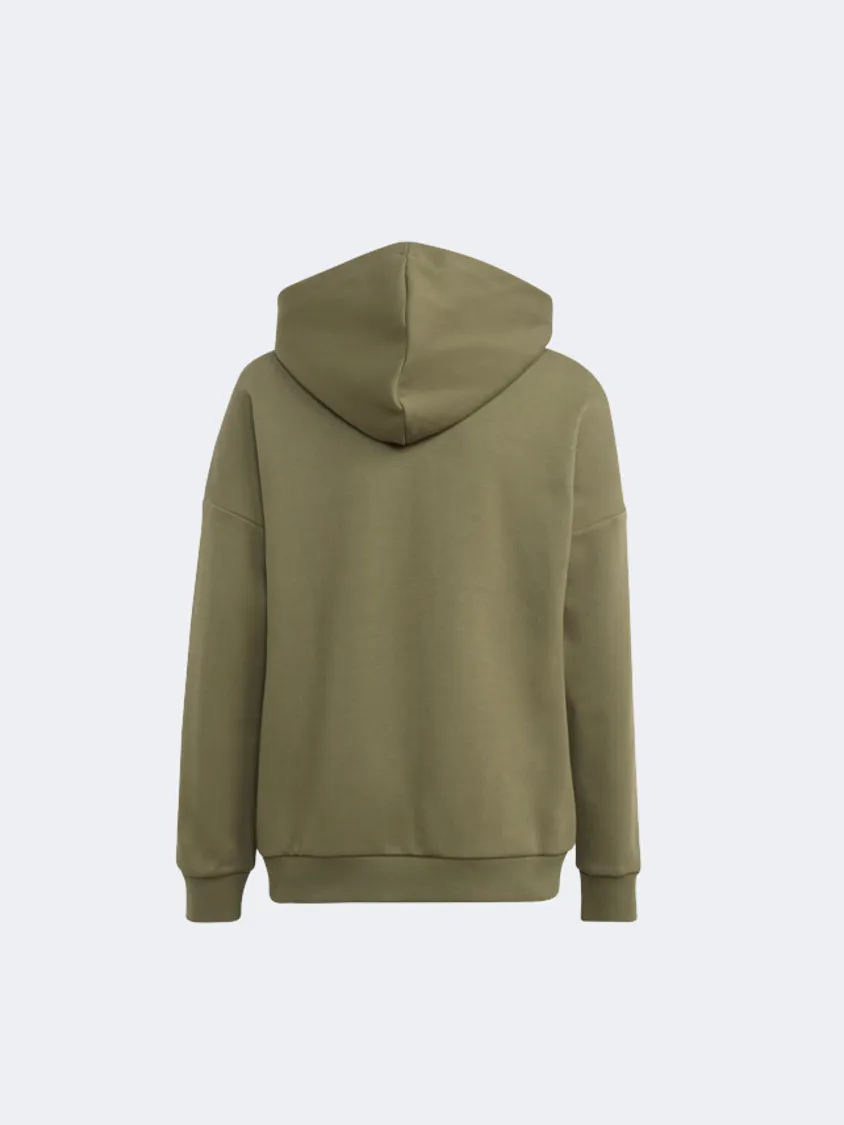 Adidas Future Icons Logo Kids-Boys Sportswear Hoody Olive Strata/Black