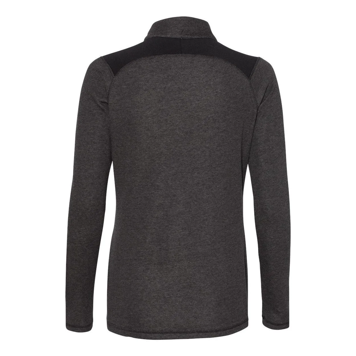 Adidas Women's Heathered Quarter-Zip Pullover with Colorblocked Shoulders
