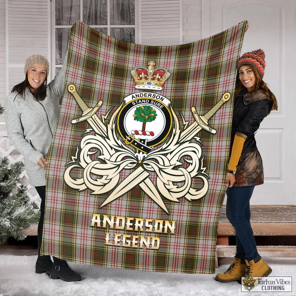 Anderson Dress Tartan Blanket with Clan Crest and the Golden Sword of Courageous Legacy