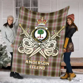 Anderson Dress Tartan Blanket with Clan Crest and the Golden Sword of Courageous Legacy