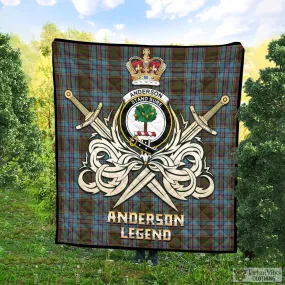 Anderson Tartan Quilt with Clan Crest and the Golden Sword of Courageous Legacy