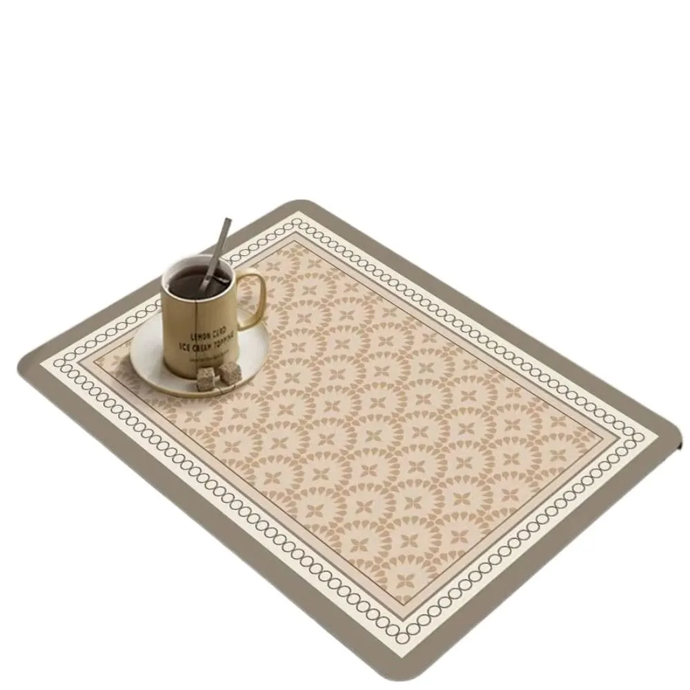 Anti Slip Dish Drying Mat-5759Beige Geometric