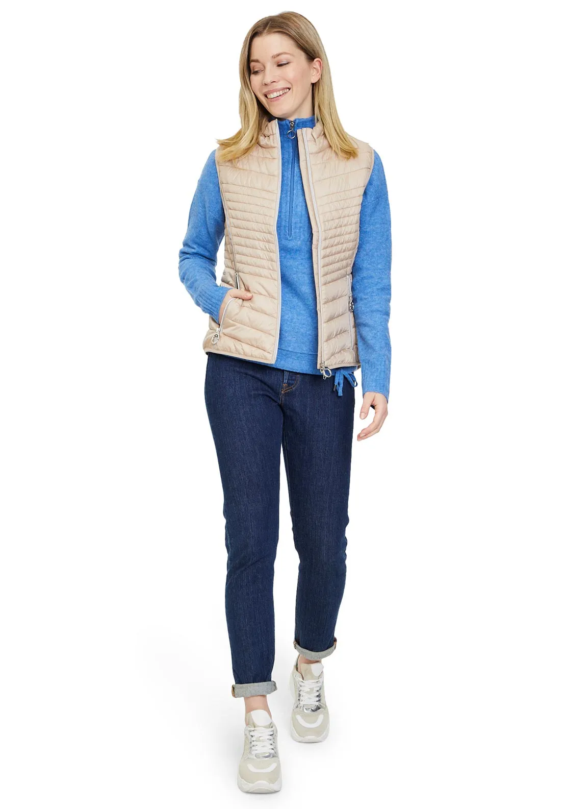 Betty Barclay Quilted Short Gilet, Latte