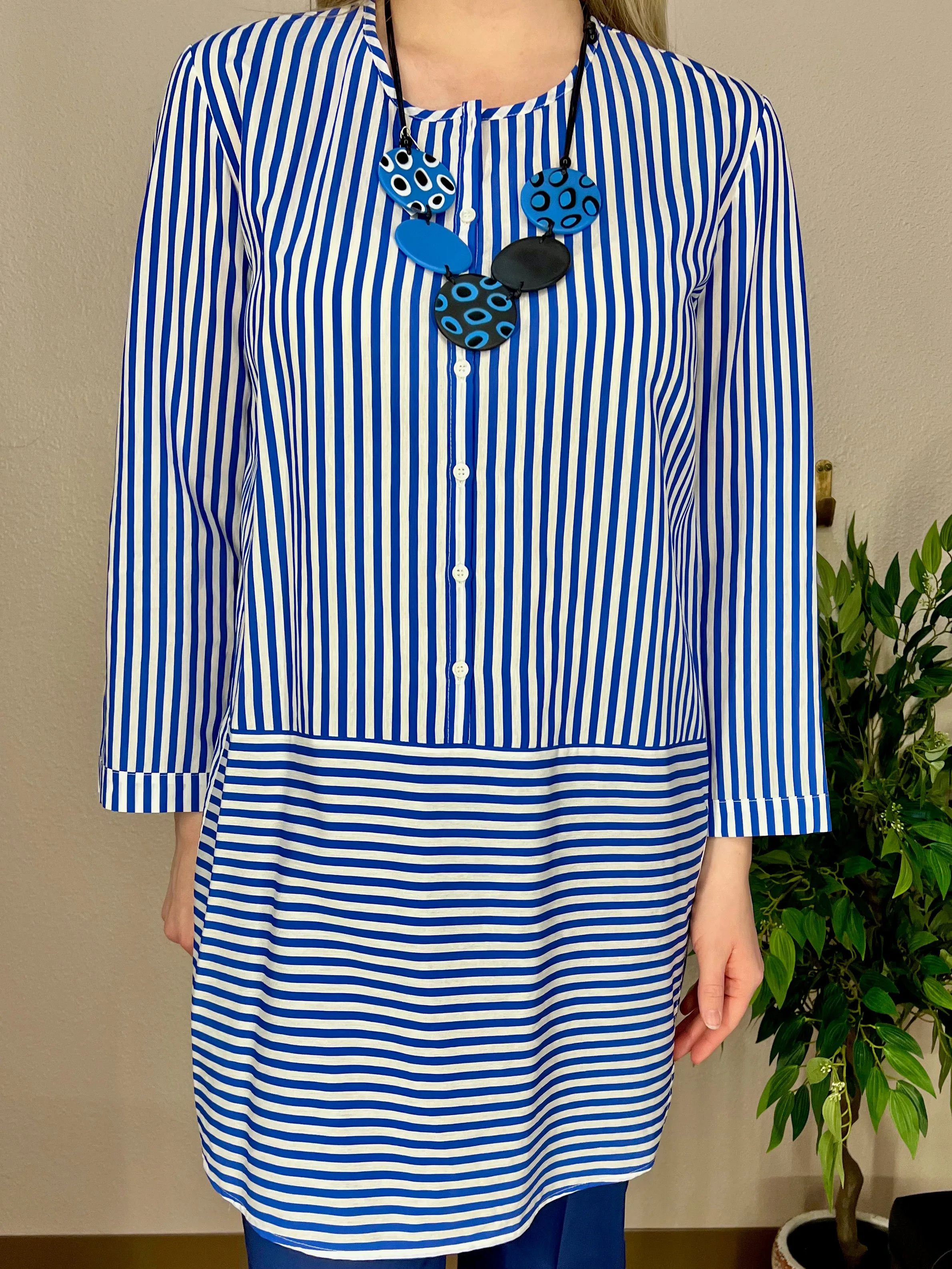 Blue White Striped Tunic