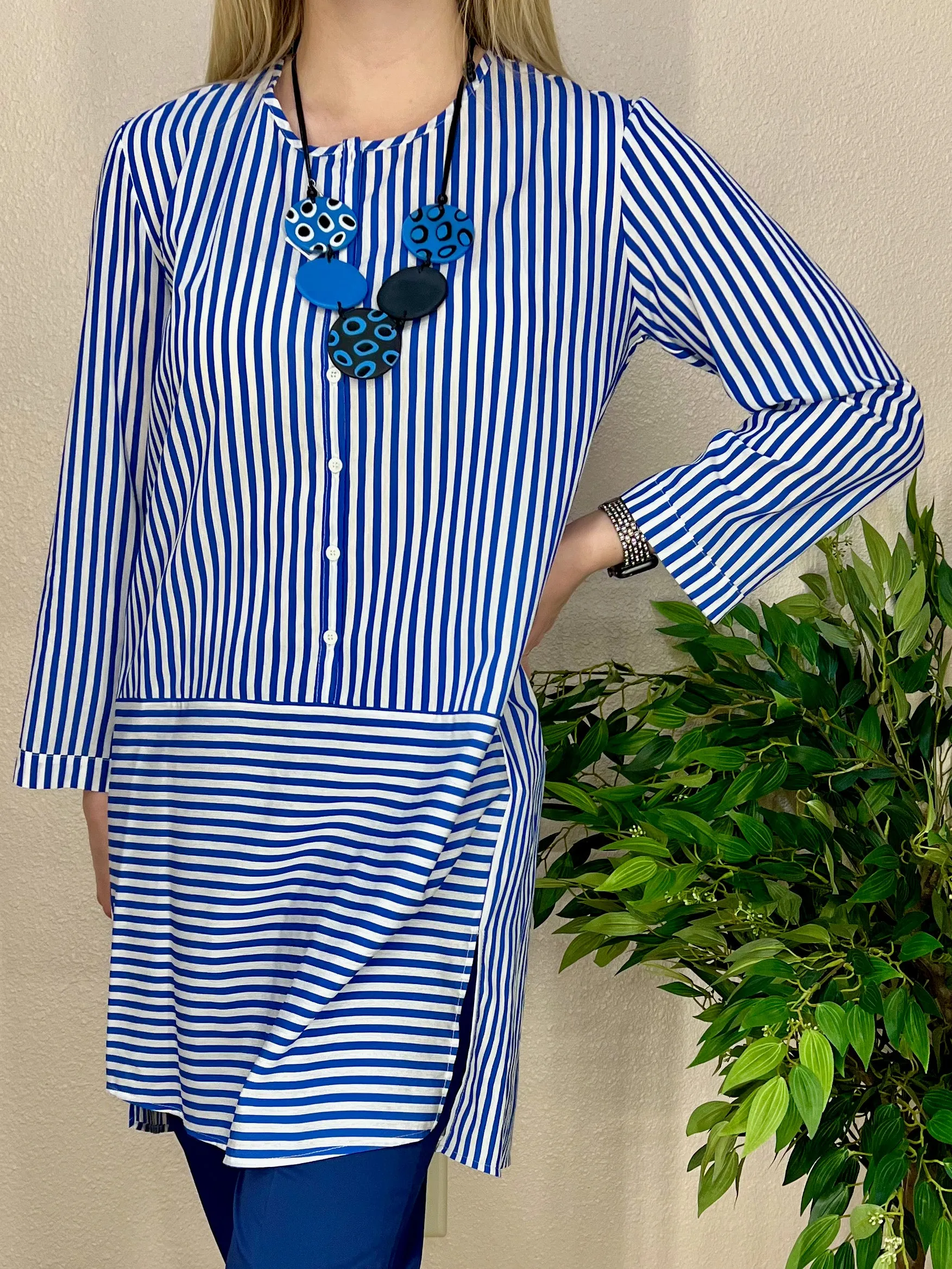 Blue White Striped Tunic