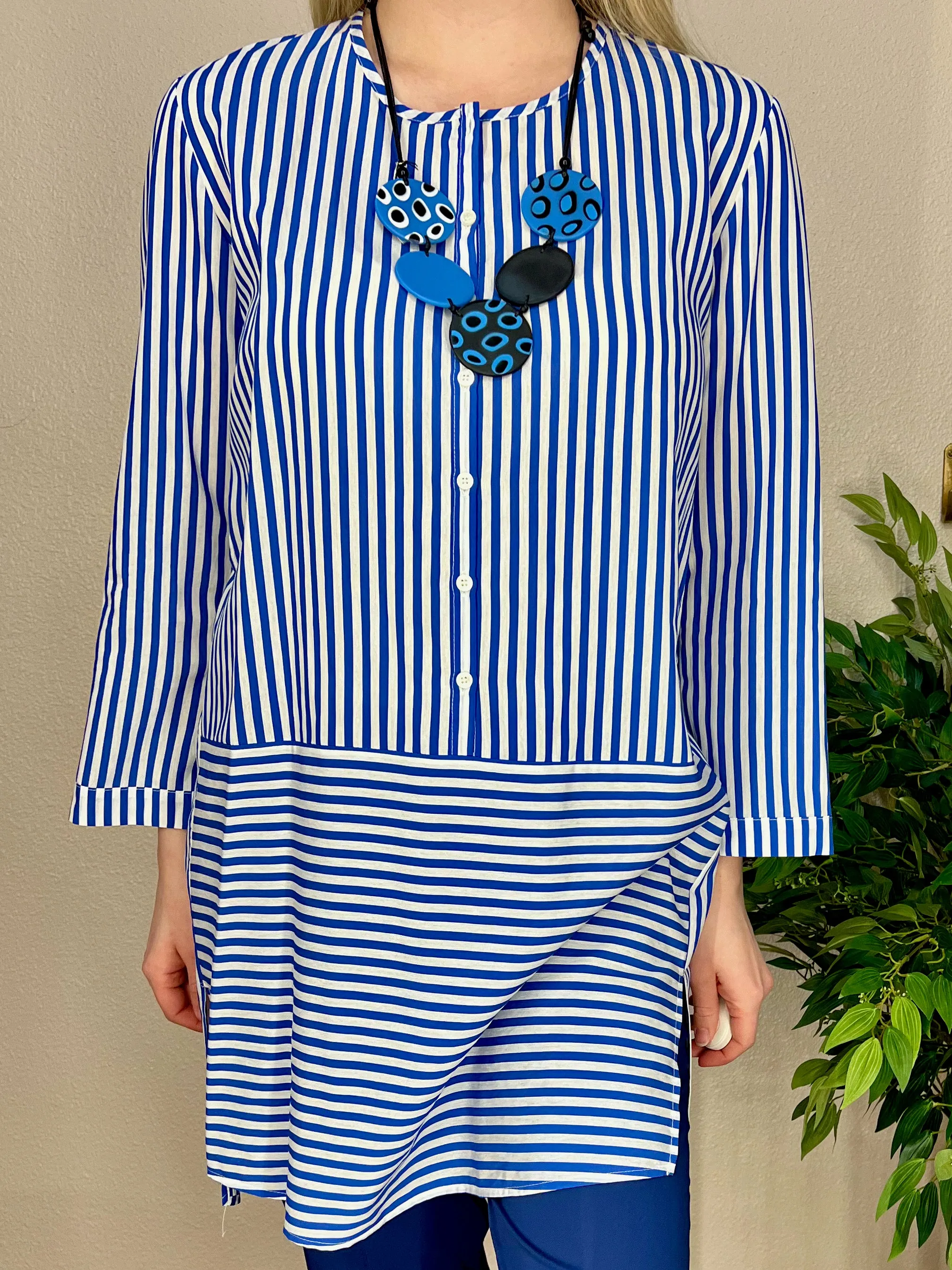 Blue White Striped Tunic