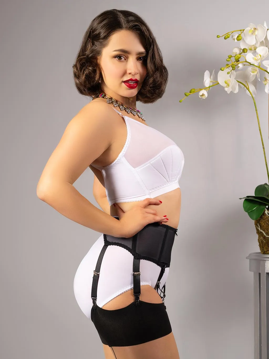 Boned Suspender Belt Black: Ltd Ed