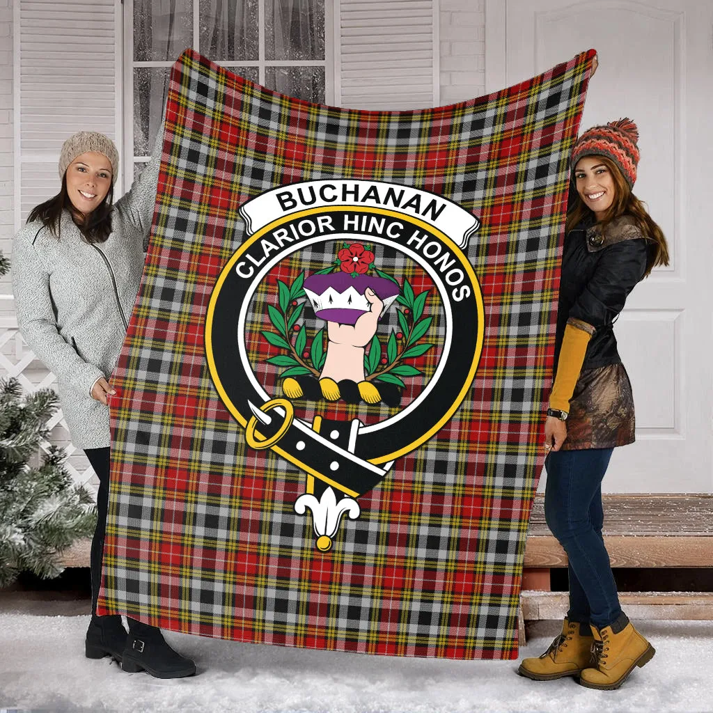 Buchanan Old Dress Tartan Blanket with Family Crest