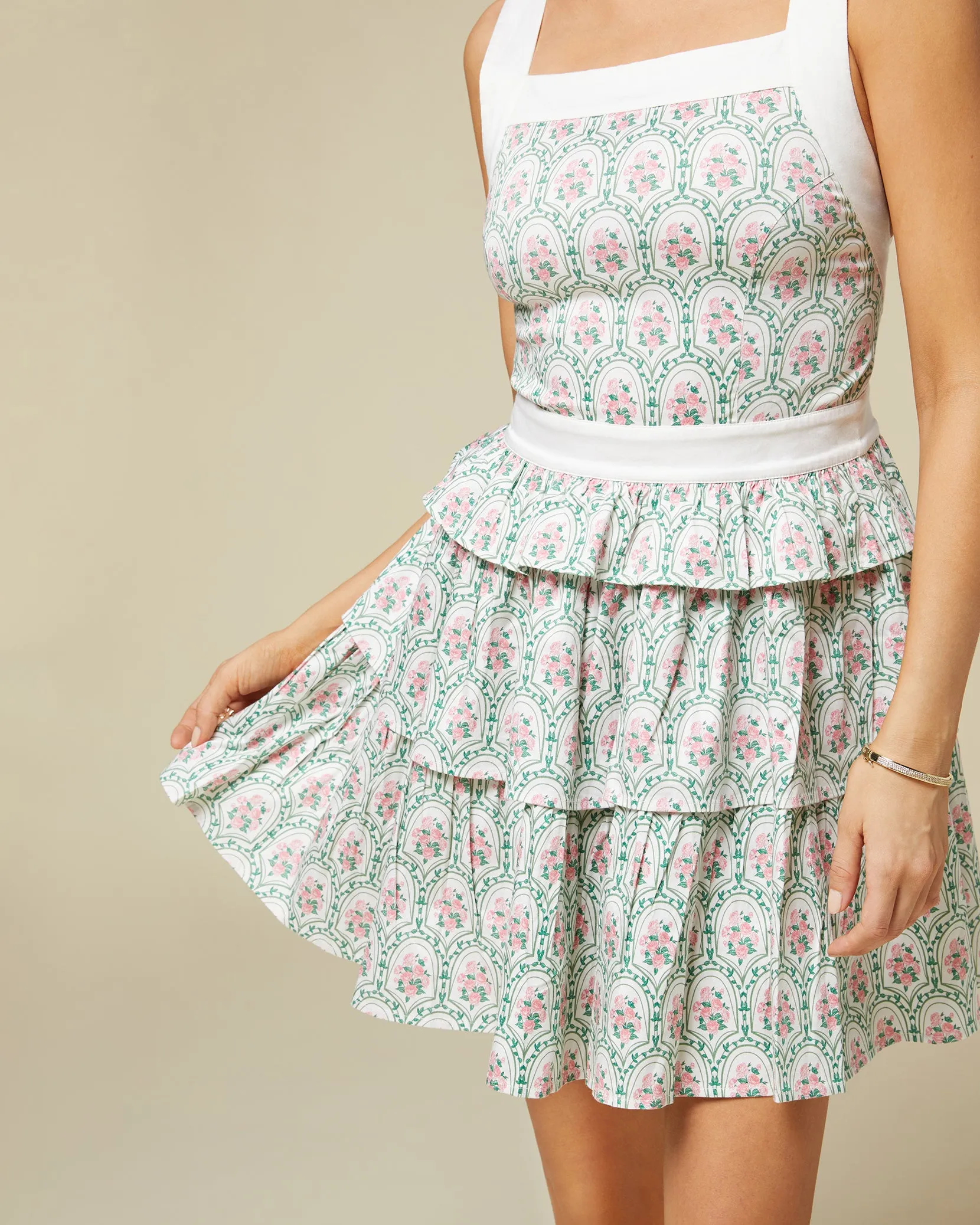 Cotton Poplin Tiered Mini Dress