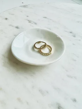 CZ Hoop Earrings, Gold Filled