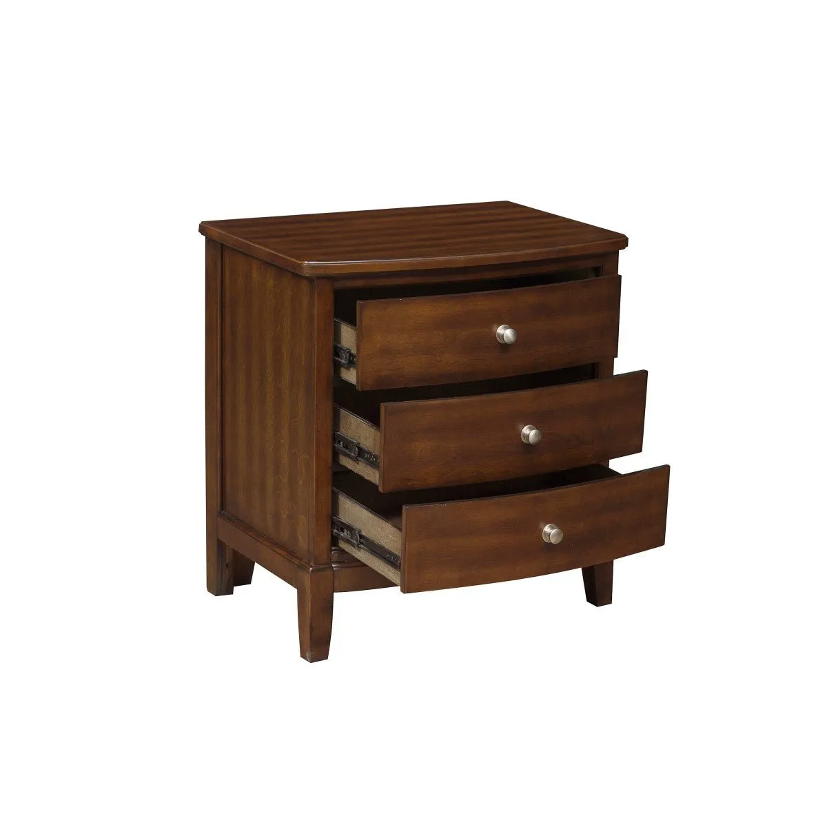 Dark Cherry Night Stands w/ 3 Drawers - Set of 2