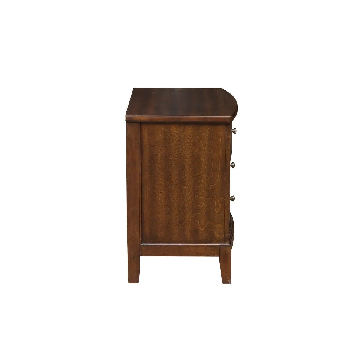 Dark Cherry Night Stands w/ 3 Drawers - Set of 2