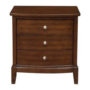 Dark Cherry Night Stands w/ 3 Drawers - Set of 2