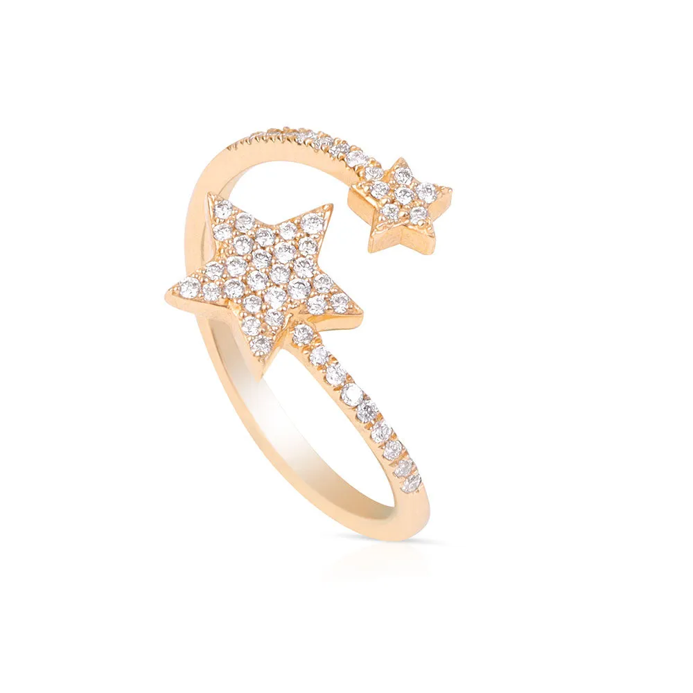 DIAMOND SHOOTING STAR WRAP RING