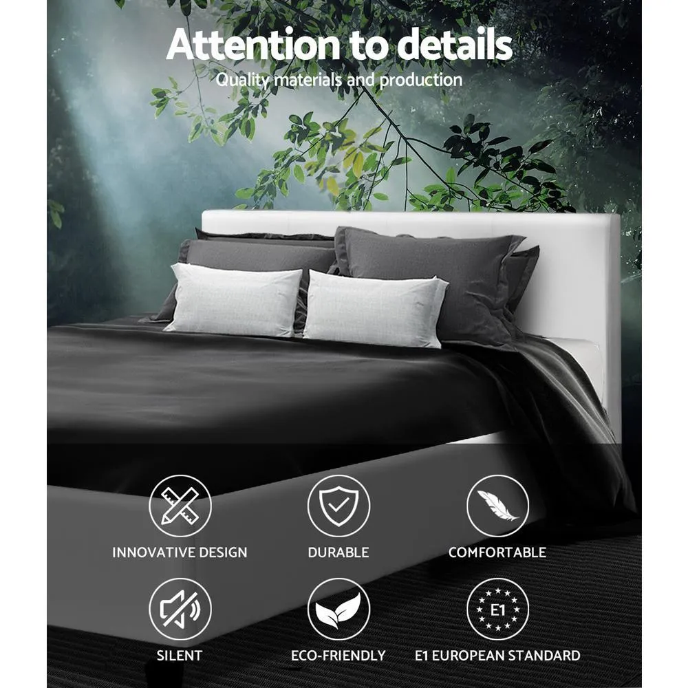 Double Package | Coogee Bed White & Normay Series Pillow Top Mattress (Medium Firm)