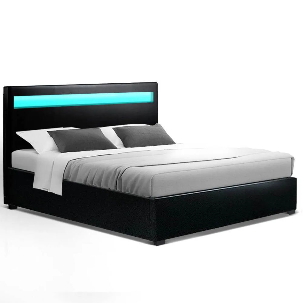 Double Package | Wanda LED Bed Black & Normay Series Pillow Top Mattress (Medium Firm)