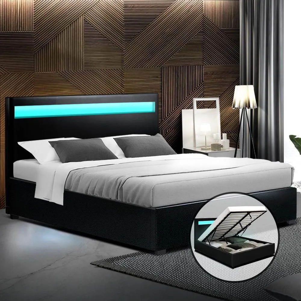 Double Package | Wanda LED Bed Black & Normay Series Pillow Top Mattress (Medium Firm)
