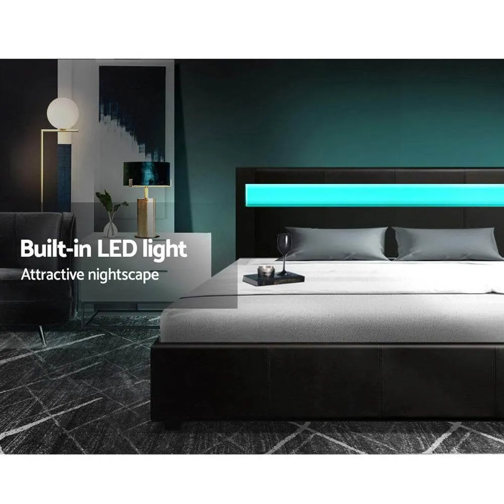 Double Package | Wanda LED Bed Black & Normay Series Pillow Top Mattress (Medium Firm)