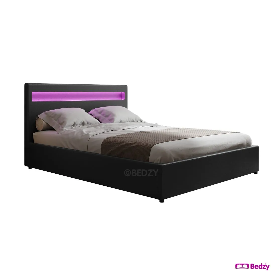 Double Package | Wanda LED Bed Black & Normay Series Pillow Top Mattress (Medium Firm)