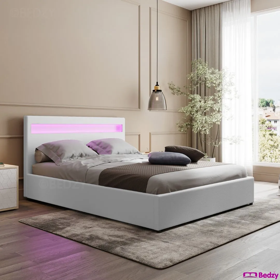 Double Package | Wanda LED Bed White & Normay Series Pillow Top Mattress (Medium Firm)