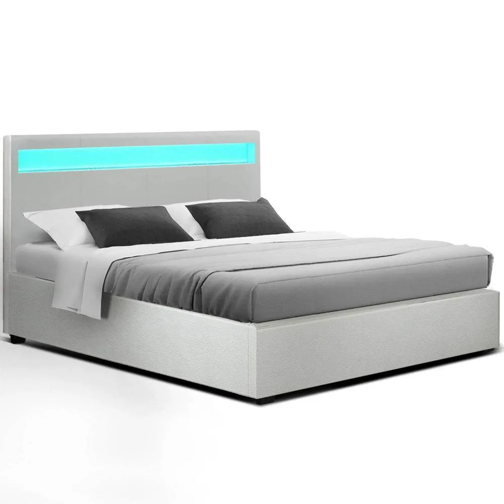 Double Package | Wanda LED Bed White & Normay Series Pillow Top Mattress (Medium Firm)