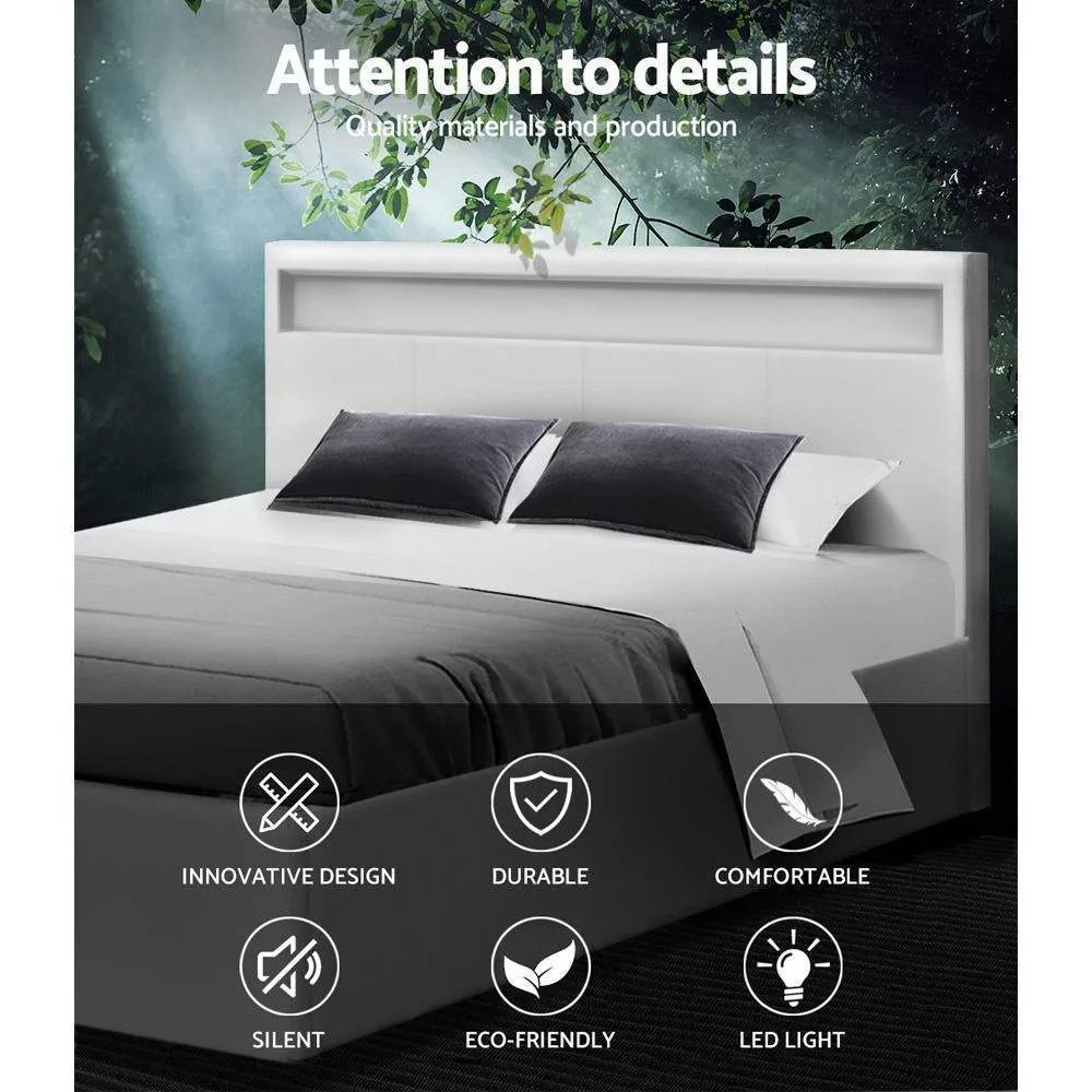 Double Package | Wanda LED Bed White & Normay Series Pillow Top Mattress (Medium Firm)