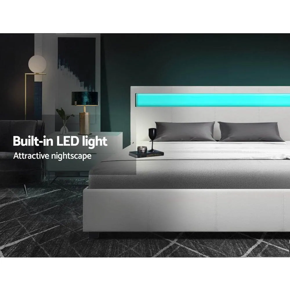 Double Package | Wanda LED Bed White & Normay Series Pillow Top Mattress (Medium Firm)