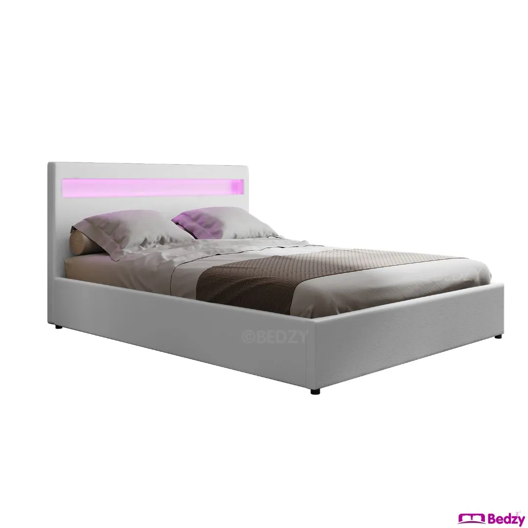 Double Package | Wanda LED Bed White & Normay Series Pillow Top Mattress (Medium Firm)