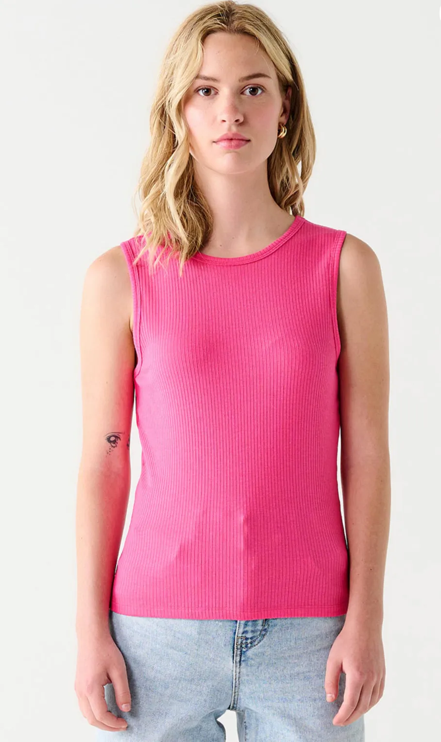Fuchsia Ribbed Tank