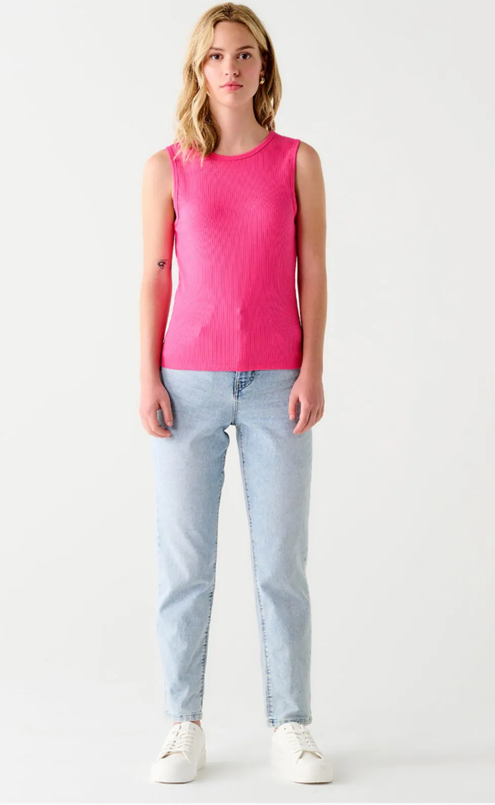 Fuchsia Ribbed Tank