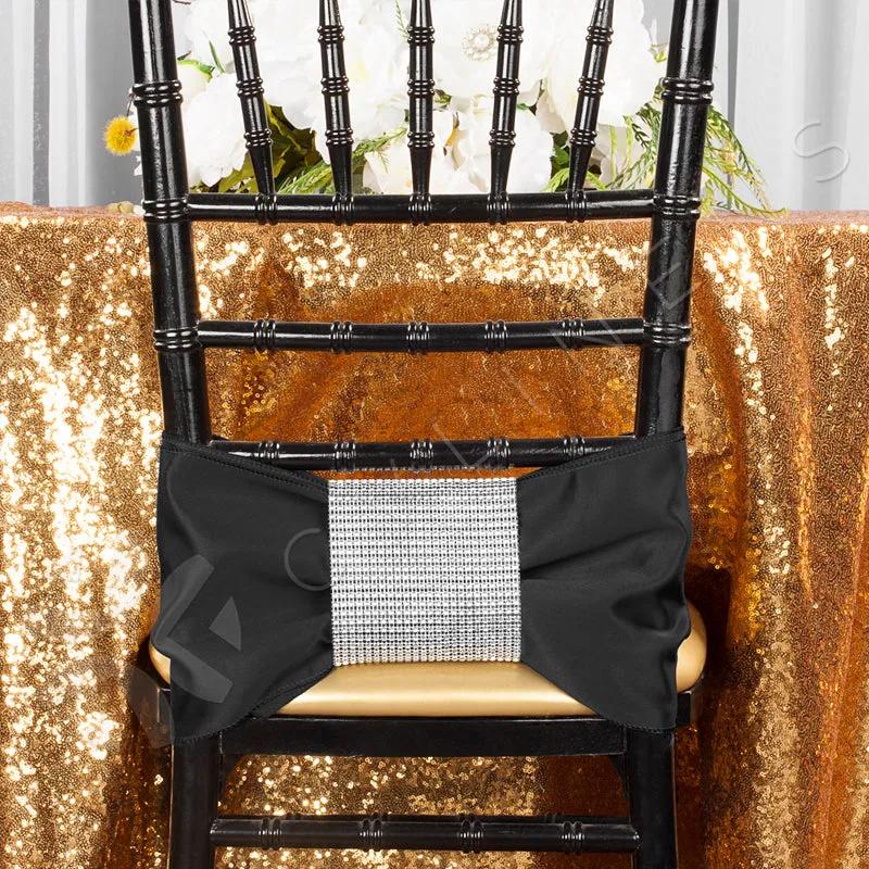 Glitz Sequins 120" Round Tablecloth - Gold