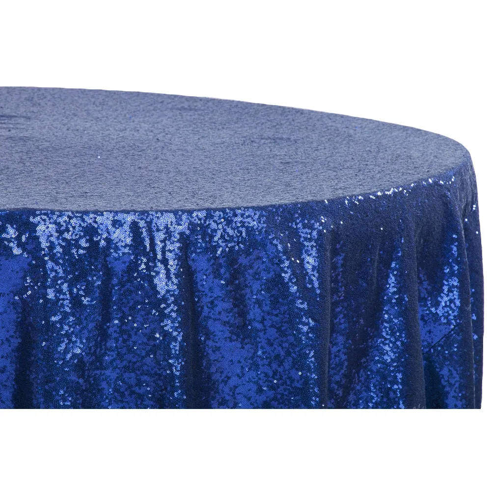 Glitz Sequins 120" Round Tablecloth - Royal Blue