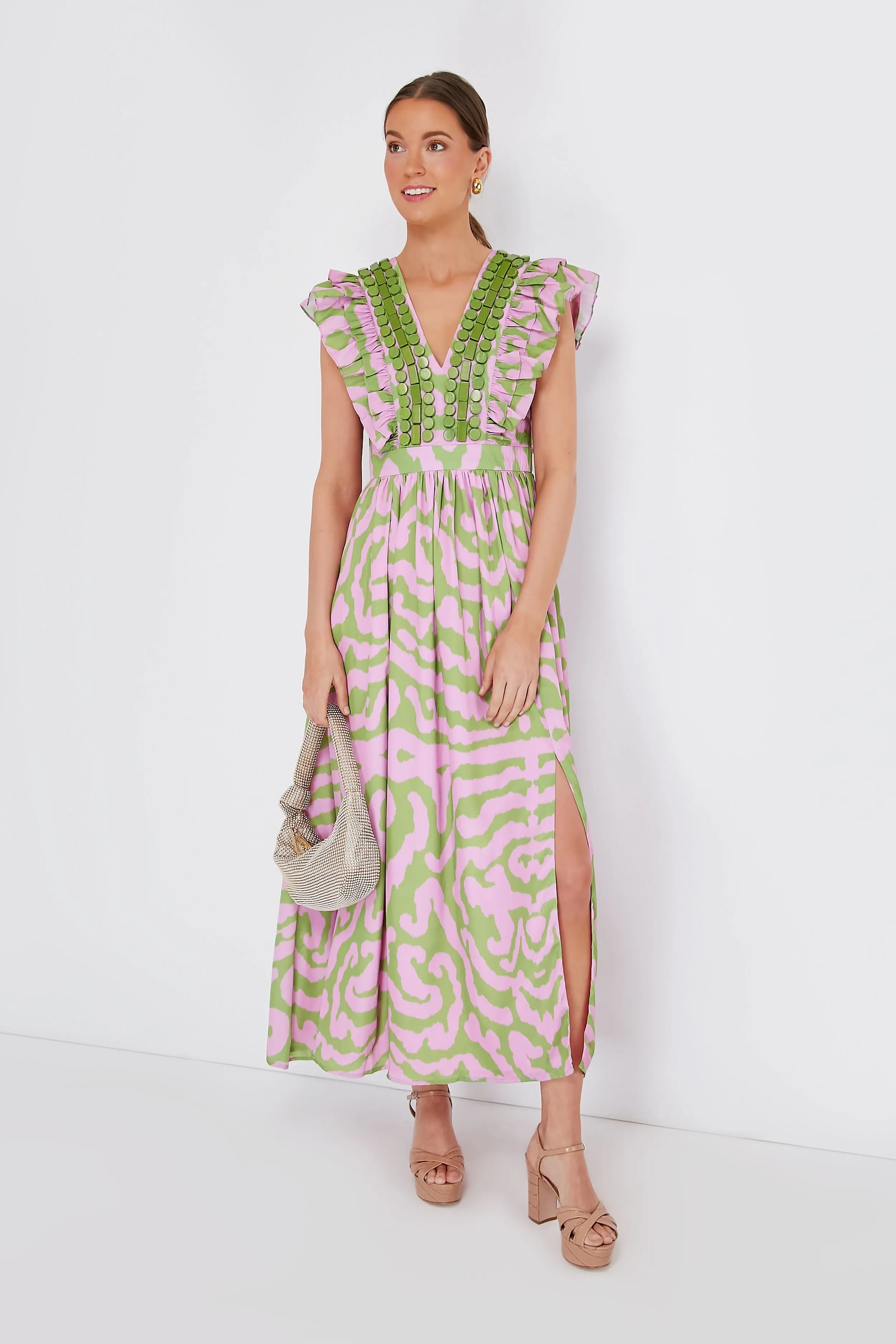 Green and Pink Tiger Stacey Dress