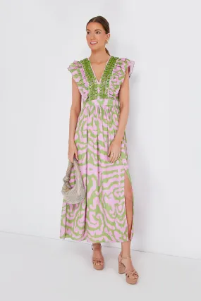 Green and Pink Tiger Stacey Dress