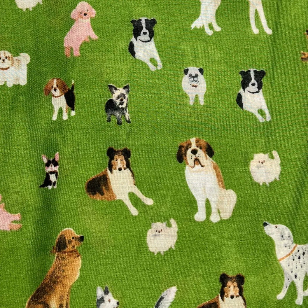 Green Dog Print Scarf