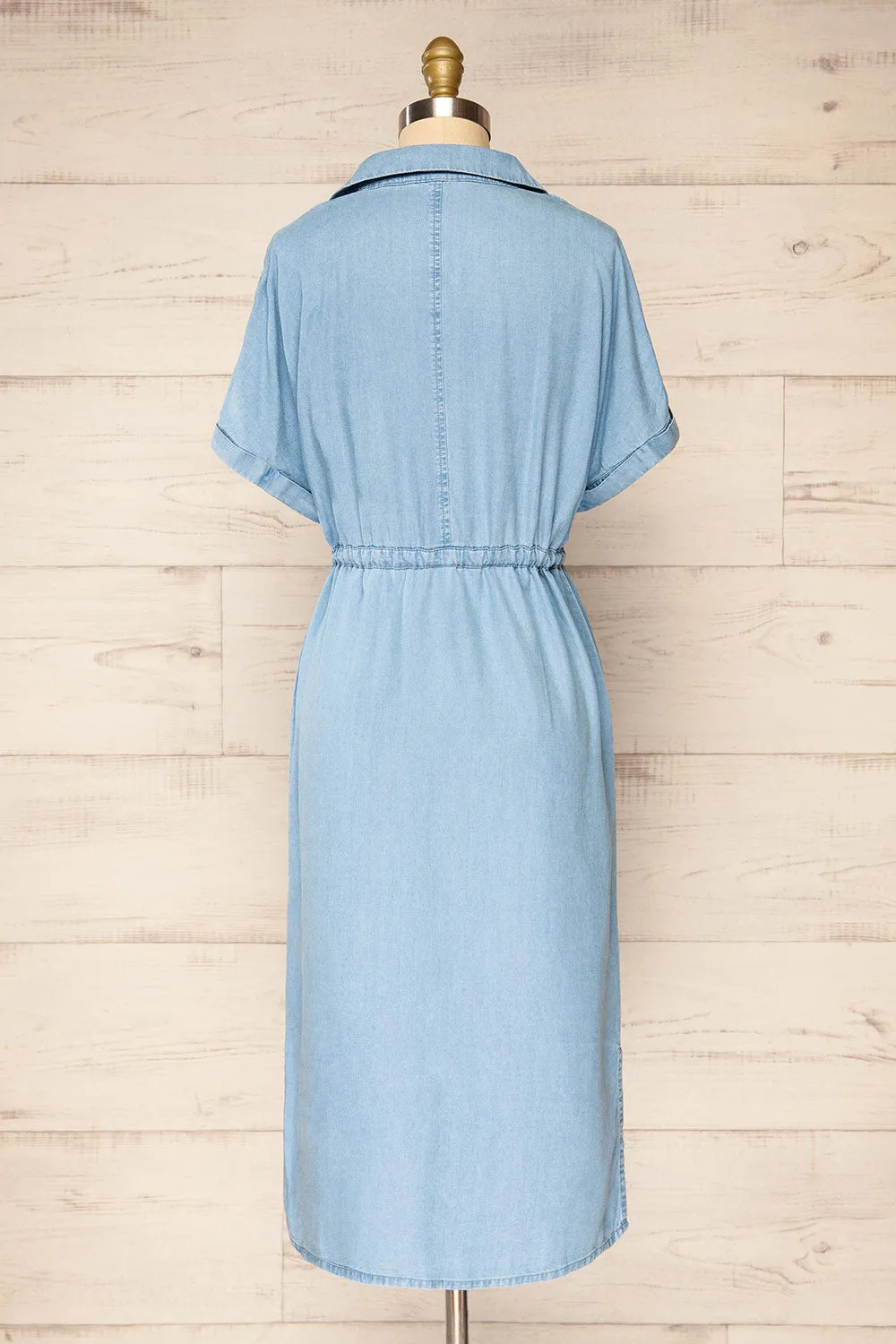 Johanna Blue | Midi Dress w/ Drawstring