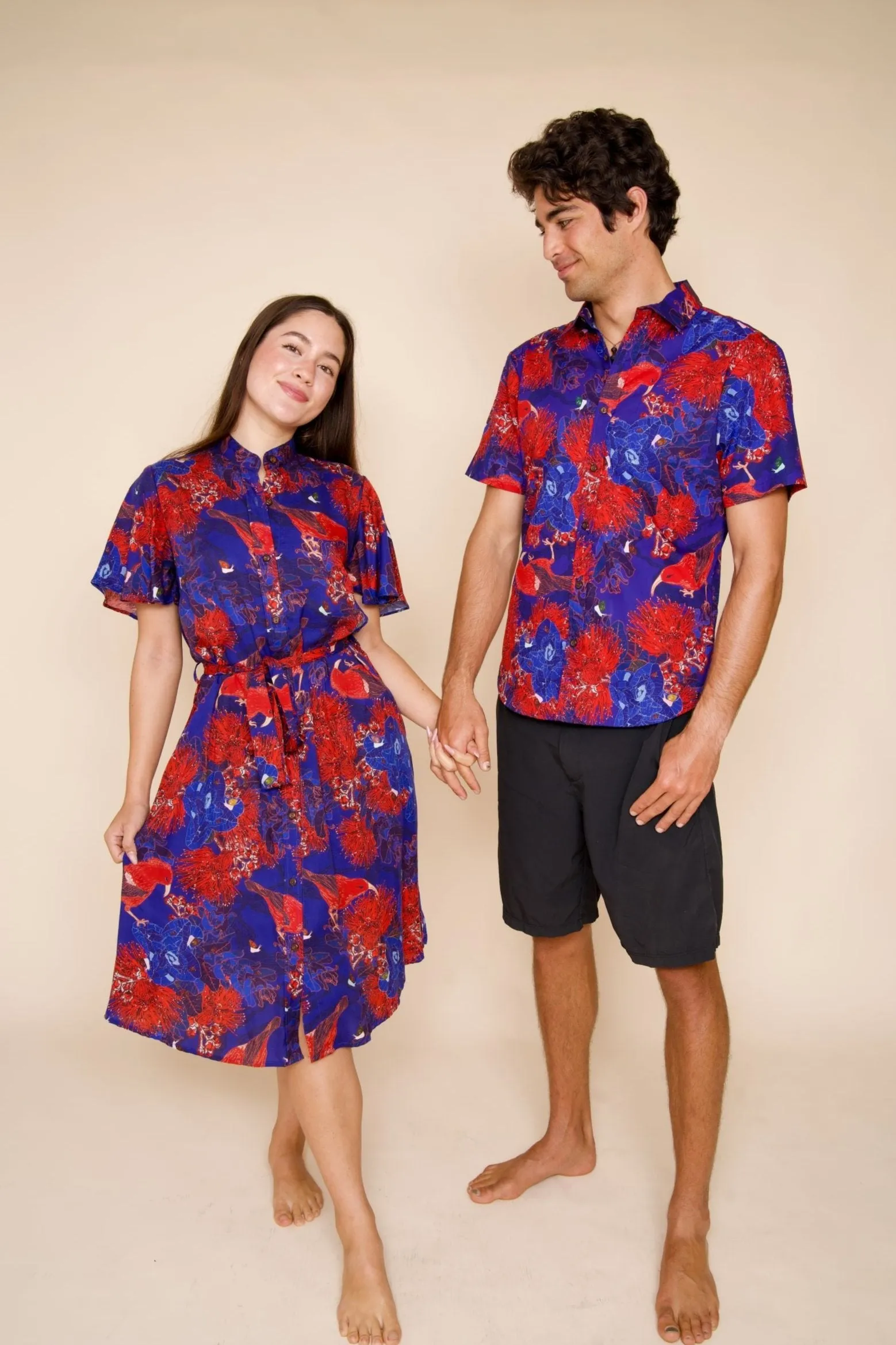 Kaniakapūpū Lehua Poni Button Down Flutter-Sleeve Dress