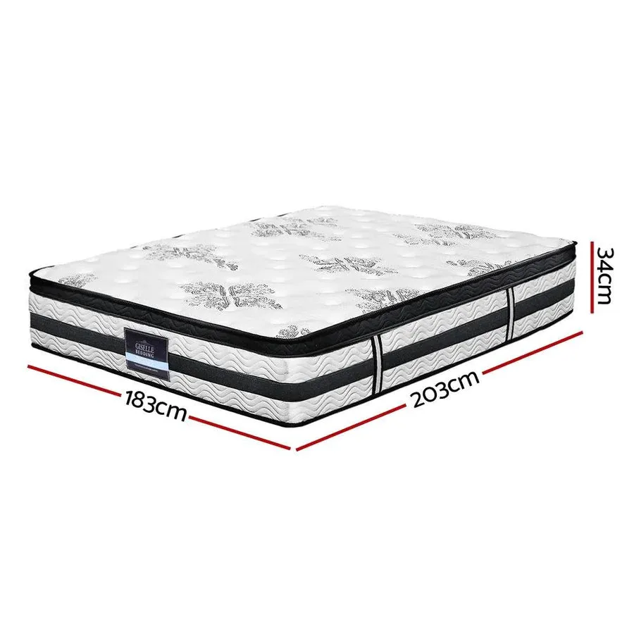 King Premium Package | Trinity Bed Charcoal, Algarve Euro Top Mattress (Medium Firm) & Deluxe Mattress Topper!
