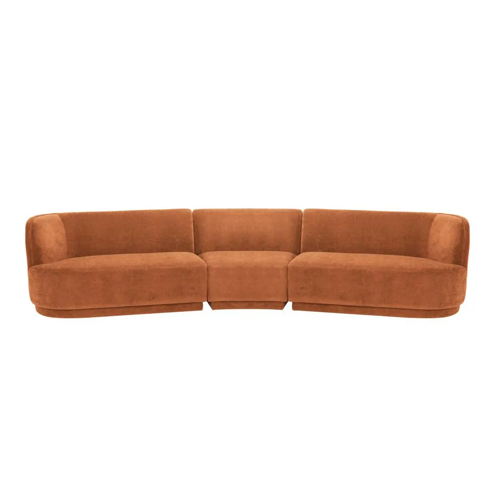 Large Luxury Modern Italian Modular Sectional Fired Rust