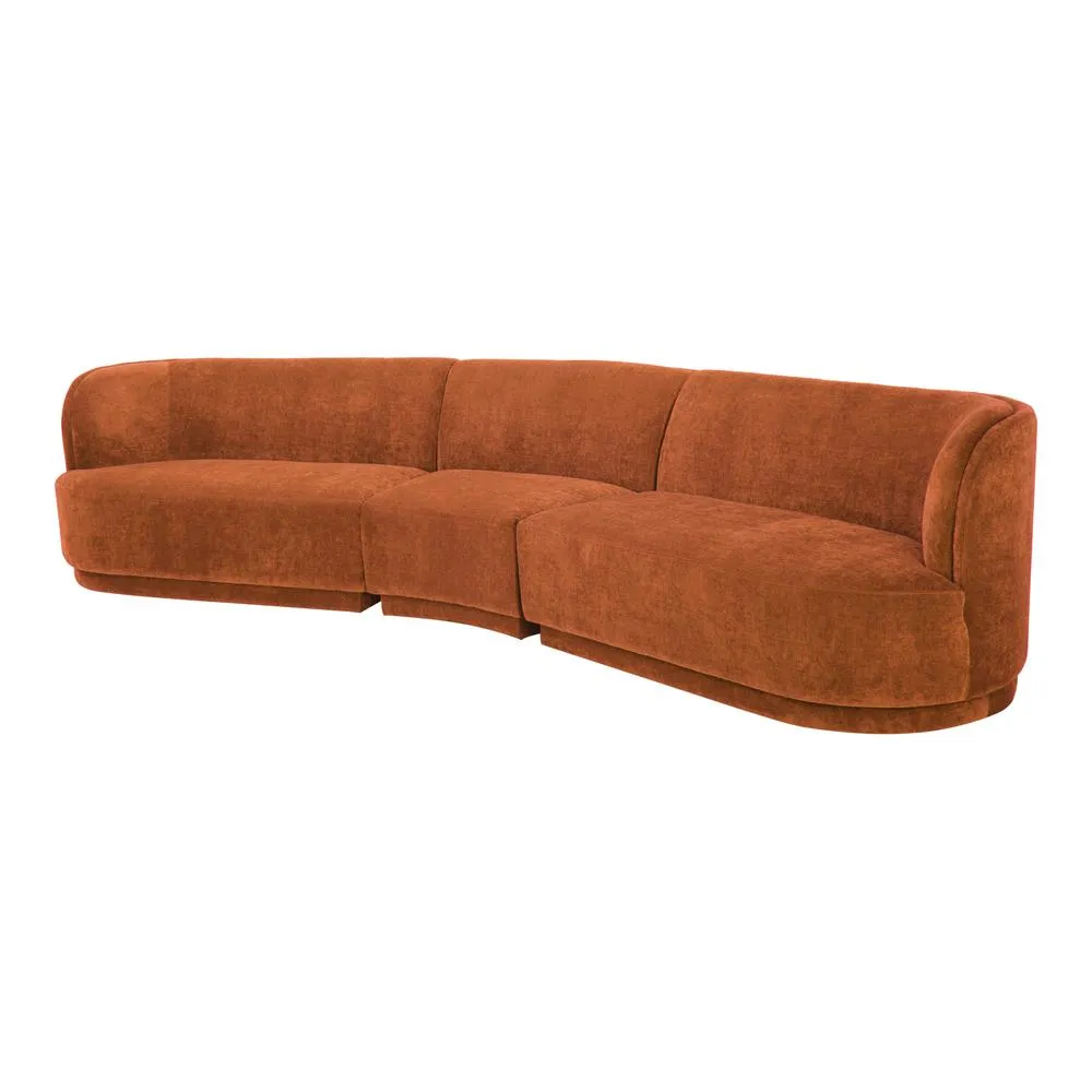 Large Luxury Modern Italian Modular Sectional Fired Rust