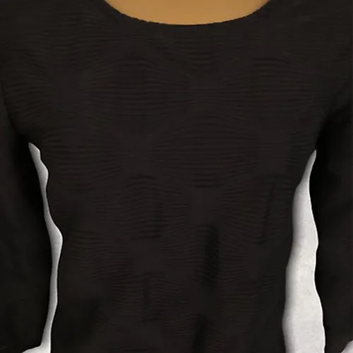 Libra Navy Textured 3/4 Sleeve Top Size 3 UK 14 US 10 EU 42