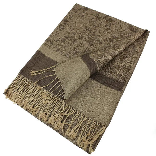 Light Paisley Pashmina Scarf Shawls 018