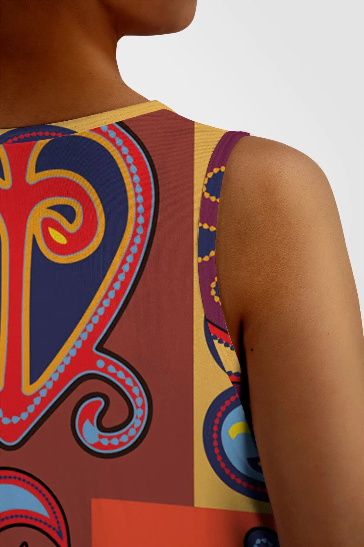 Multicolor Adinkra Symbols Summer Dress