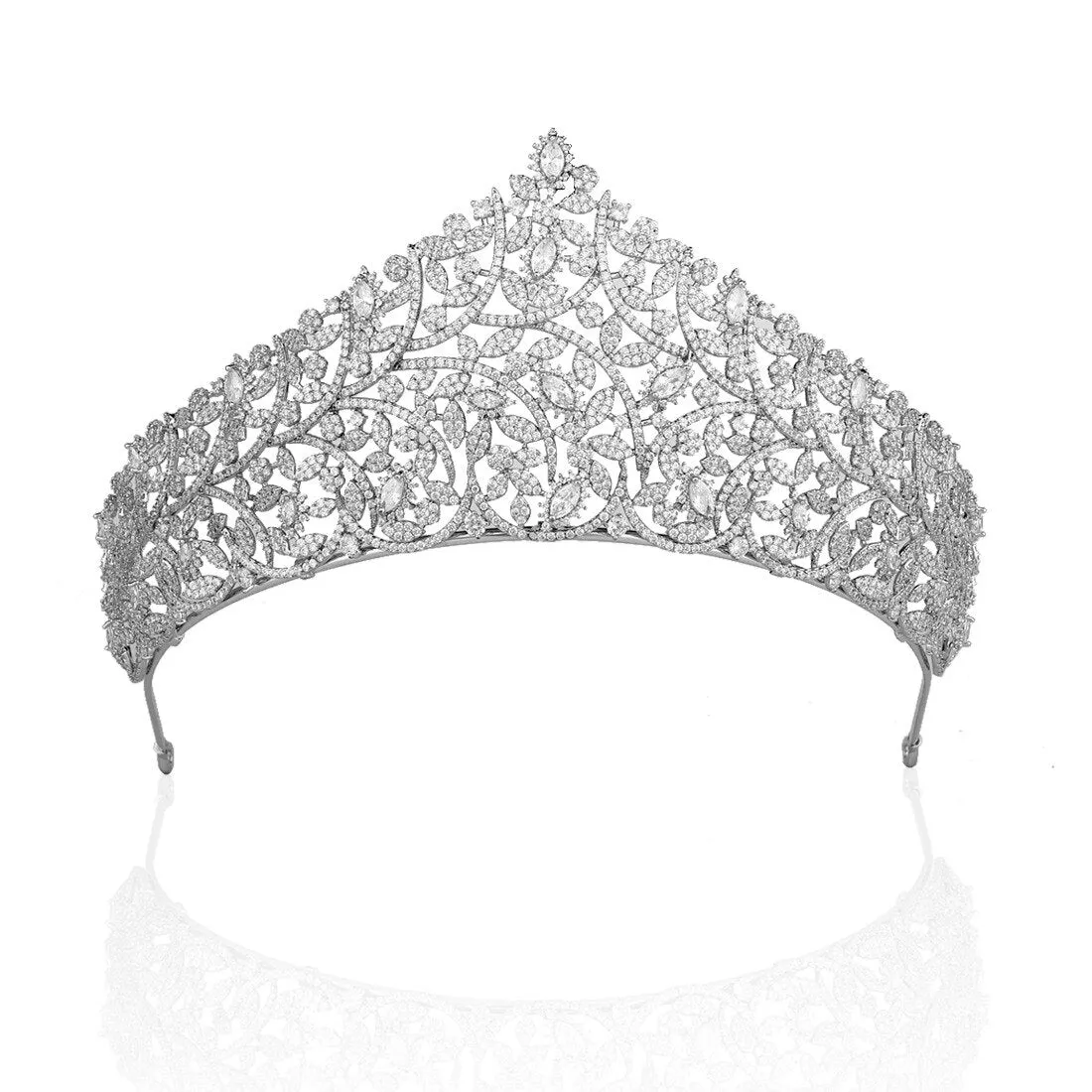 New Luxury Cubic Zirconia Princess Tiara Wedding Bridal Crown HairJewelry wedding Dress AccessoriesTR00094