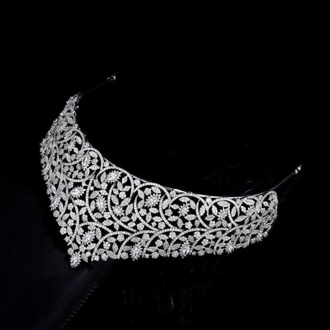 New Luxury Cubic Zirconia Princess Tiara Wedding Bridal Crown HairJewelry wedding Dress AccessoriesTR00094
