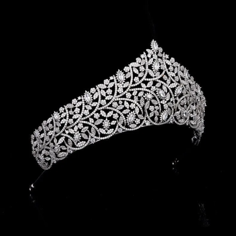 New Luxury Cubic Zirconia Princess Tiara Wedding Bridal Crown HairJewelry wedding Dress AccessoriesTR00094