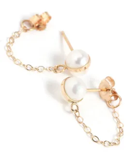 Pearl Chain Wrap Earrings