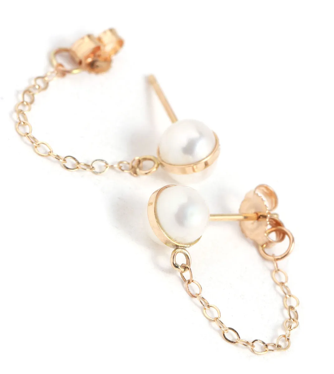 Pearl Chain Wrap Earrings