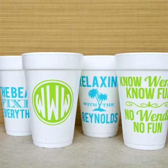 Personalized Bachelorette Party Foam Cups